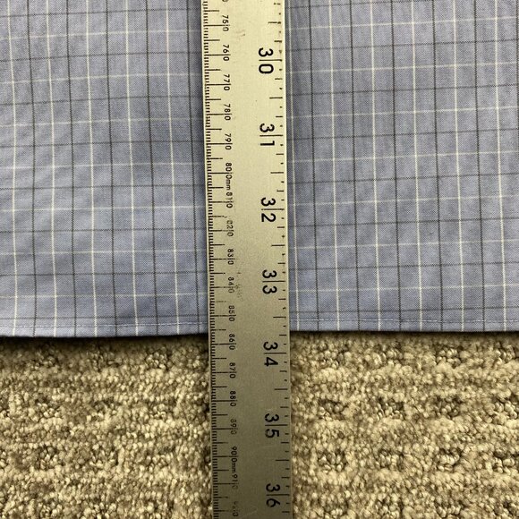 Eddie Bauer Shirt Men Extra Large Tall XLT Blue Checkered Wrinkle Resistant Polo - Picture 9 of 9